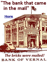 In 1916, more than 37 tons of bricks were mailed to Vernal, Utah, from Salt Lake City, to build the local bank building. The postage was cheaper than paying a freight company to haul them to the remote town, and the post office lost money on every brick.